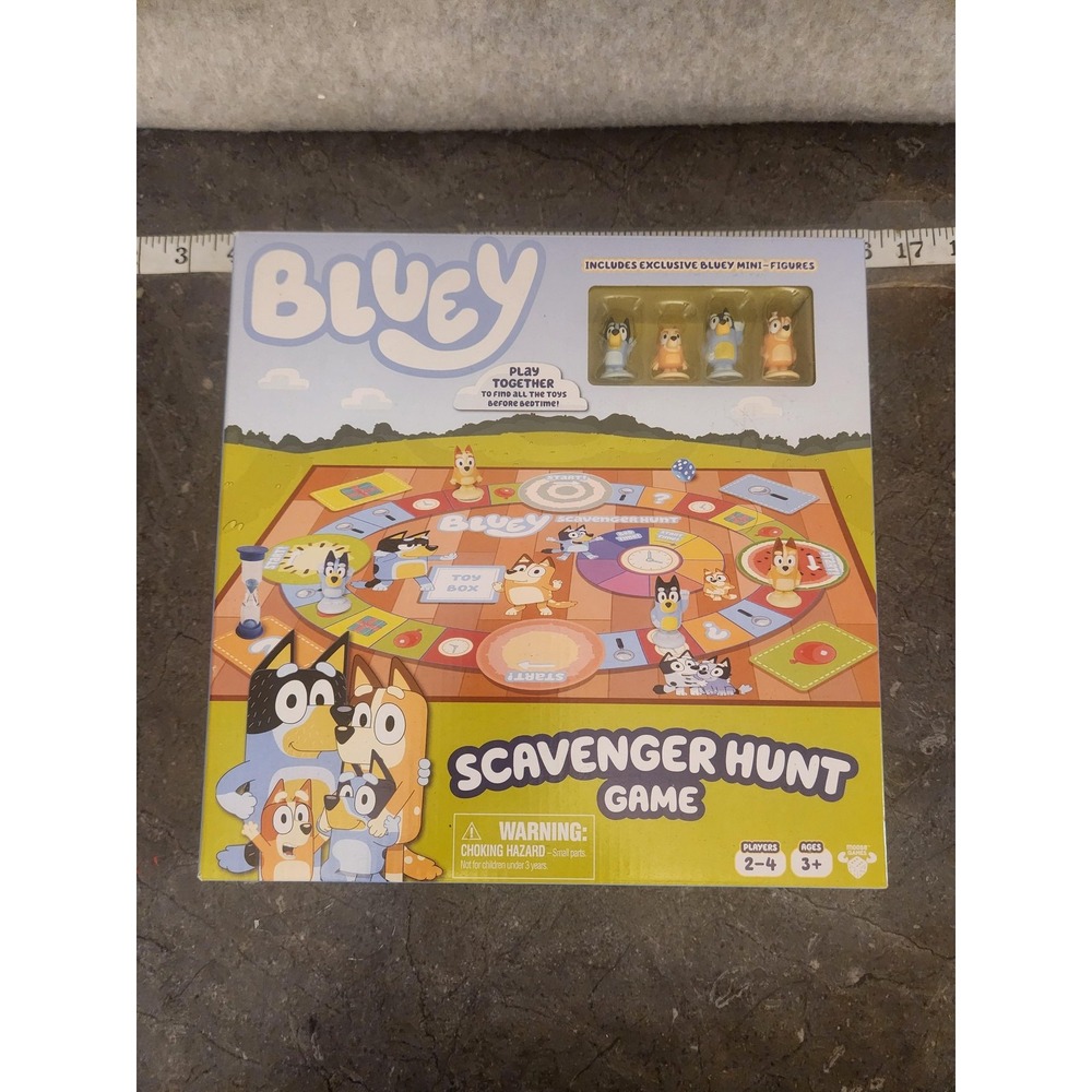 Bluey Scavenger‎ Hunt Board Game 2-4 Players Ages 3+ Moose Toys 4 Mini Figures